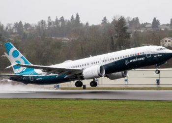 RENTON, WA - JANUARY 29: A Boeing 737 MAX 8 airliner lifts off for its first flight on January 29, 2016 in Renton, State. The 737 MAX is the newest of Boeing's most popular airliner featuring more futel efficient engines and redesigned wings. (Photo by Stephen Brashear/Getty Images)