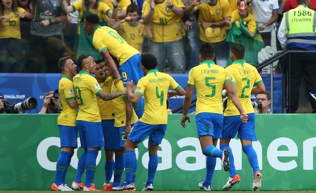 Goals from Casemiro, Roberto Firmino, Everton, Dani Alves and Willian ensured the Selecao would finish top of Group A.