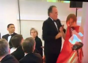 Mark Field accosted the female activist as she walked towards finance minister Phillip Hammond.