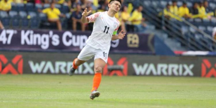 Chhetri became the most capped India player by surpassing Bhaichung Bhutia's 107 international matches and he scored the lone goal for his side in the 31st minute from a spot kick for his 69th goal.