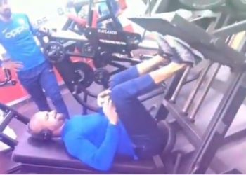 Dhawan was seen doing lower body exercises in a short video posted by him on his Twitter page.