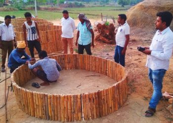 Bamboo rings replace costly concrete ones in wells here