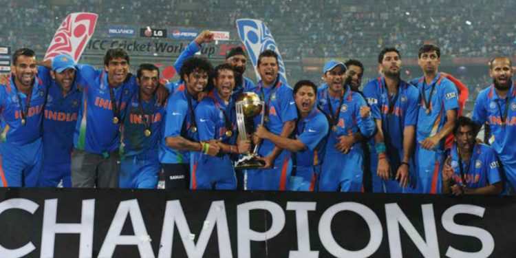 The Indian team after winning the title in 2011