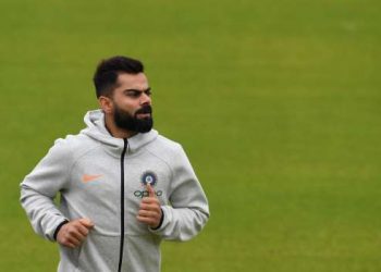 Kohli and other Indian players spent time playing cricket with children for Cricket4Good at the Rose Bowl Stadium in Southampton Thursday.
