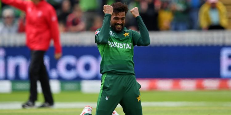 Mohammad Amir celebrates his five-wicket haul against Australia