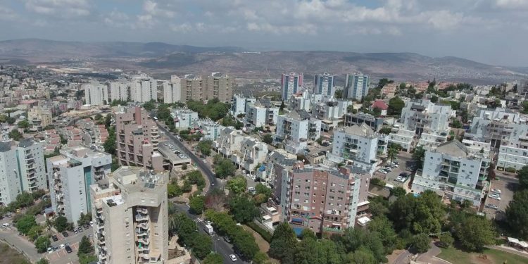 Bird's eye view of city Nazareth Illit