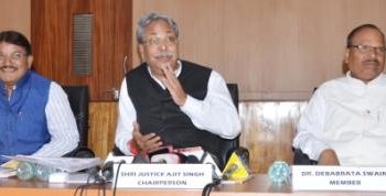 Lokayukta Chairperson Justice Ajit Singh flanked by Member, Judicial, 
BK Nayak (left) and Member, Debabrata Swain	OP photo