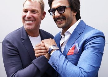 Ranveer with Warne.