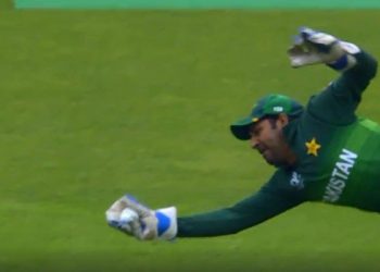 Sarfaraz took an outstanding catch during their match against New Zealand in Birmingham which Pakistan won by six wickets to remain in contention of the semi-finals.
