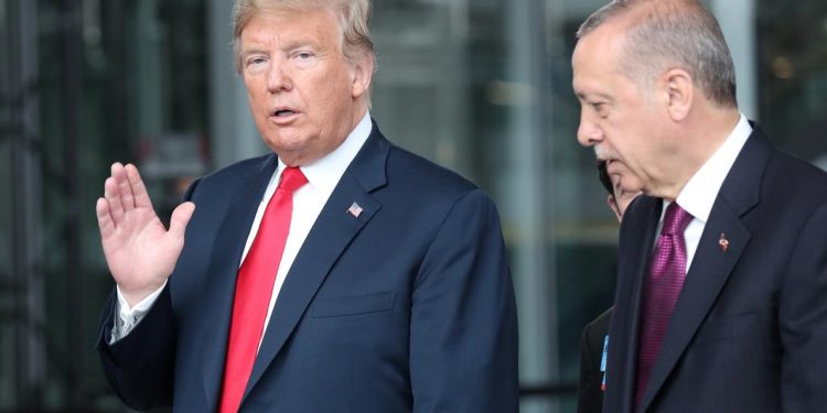 President Donald Trump with Recep Tayyip Erdogan