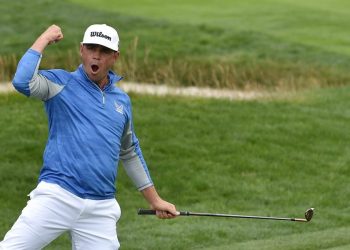 Woodland punctuated the victory with a birdie bomb at 18, a final flourish in a display of back-nine fortitude that saw him convert a 54-hole lead for the first time in eight career attempts.