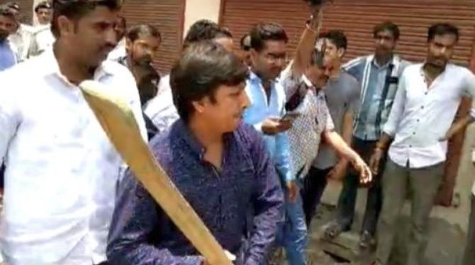 The BJP MLA spent four nights in jail for thrashing a municipal corporation official with a cricket bat for trying to evict occupants of a house declared dangerous for living.