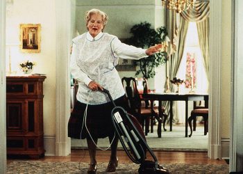 Robin Williams in and as 'Mrs. Doubtfire', 1993.