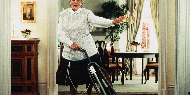 Robin Williams in and as 'Mrs. Doubtfire', 1993.