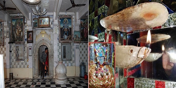In this temple, a 550 yr old lamp releases saffron instead of soot