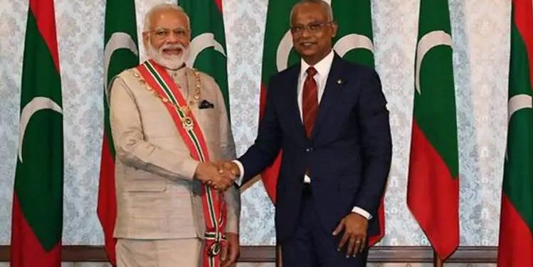 PM Modi with his Maldives counterpart.