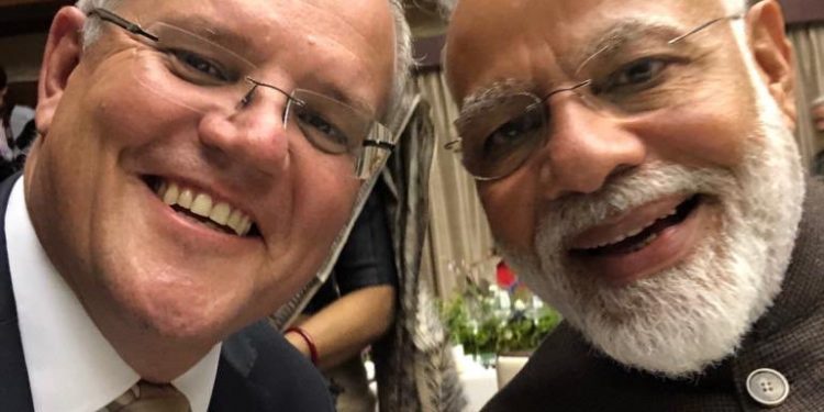 The newly-elected Australian Prime Minister met his Indian counterpart in the morning and shared some light moments with him.