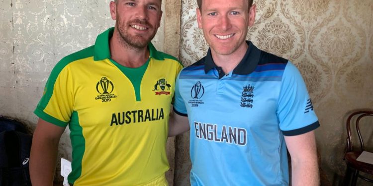 Australian captain Aaron Finch with his English counterpart Eoin Morgan.