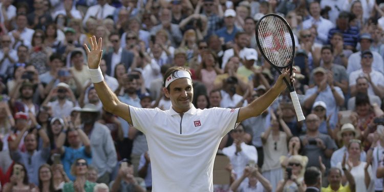 Roger Federer after his win over Kei Nishikori at Wimbledon, Wednesday