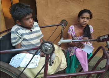 File photo of Goutam Behera along with his sister Debanti Behera