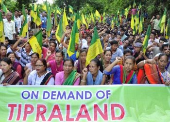 The IPFT, a tribal-based local party, has been agitating since 2009 for a separate state to be carved out by upgrading the Tripura Tribal Areas Autonomous District Council (TTAADC).