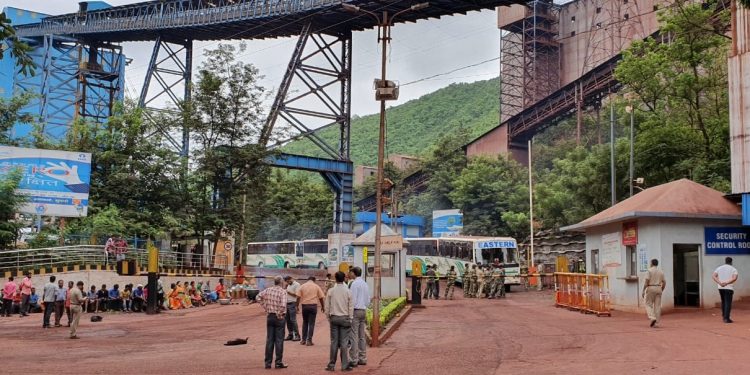 Villagers's stir in front of Tata Steel facility