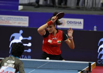 Ace Indian TT star Manika Batra in action.