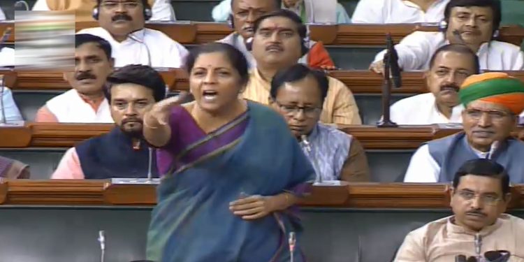 Nirmala Sitharaman speaks inside the Lok Sabha over Azam Khan's remark, Friday