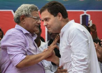 File picture of Rahul Gandhi and Sitaram Yechuri