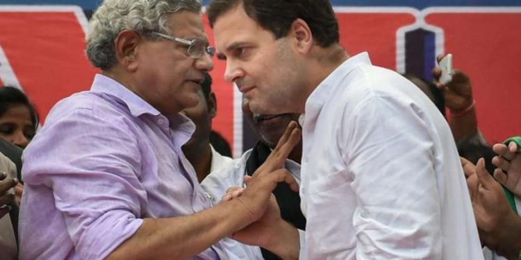 File picture of Rahul Gandhi and Sitaram Yechuri
