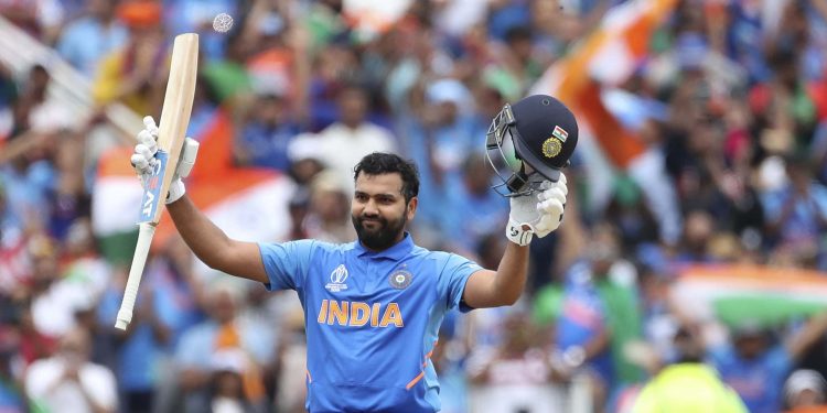 Rohit Sharma acknowledges the applause after reaching the three-figure mark Tuesday against Bangladesh