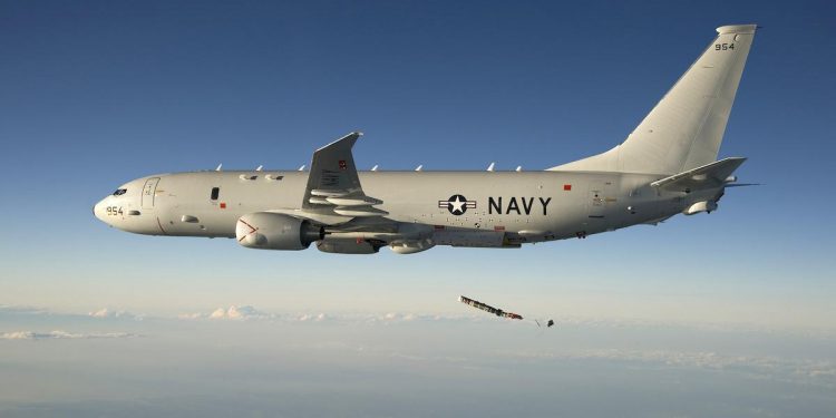 A US Boeing P-8 Poseidon.