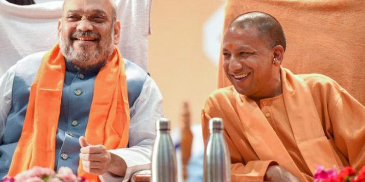 Amit Shah (L) and Yogi Adityanath. File pic