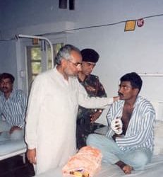 In the pictures, the Prime Minister can be seen posing and interacting with the troops and also meeting an officer at the hospital.