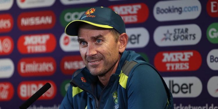 Justin Langer talks to the media