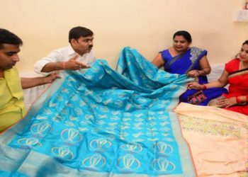 The weavers are making 16 special silk sarees that would be presented to the wives or mothers of the team members.
