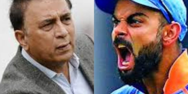 Sunil Gavaskar (L) and Virat Kohli