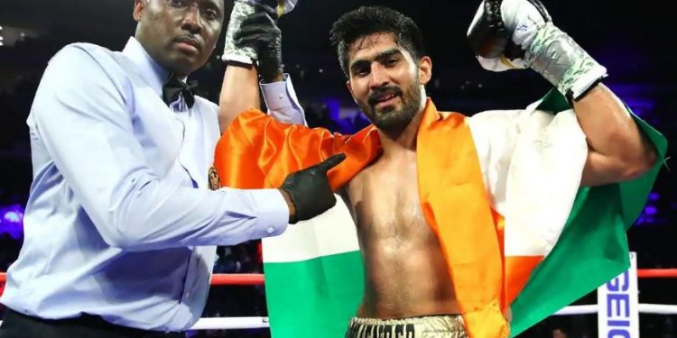 In what was to be an eight-round super middleweight contest Saturday night (early Sunday morning in India), the 33-year-old from Haryana prevailed in four rounds for his 11th consecutive victory in the circuit.
