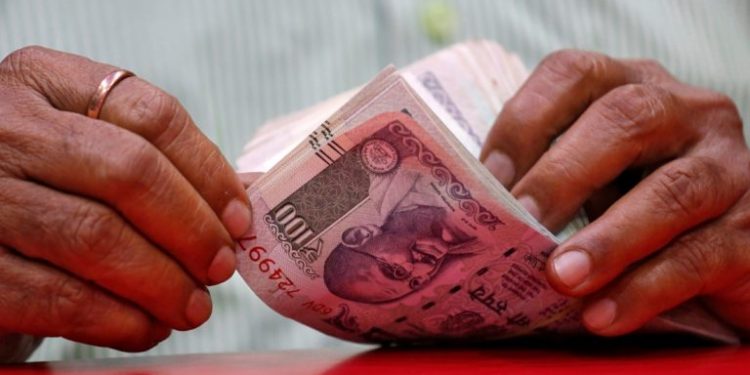 At the interbank foreign exchange the rupee opened at 70.82 against the US dollar, registering a rise of 12 paise over its previous close.