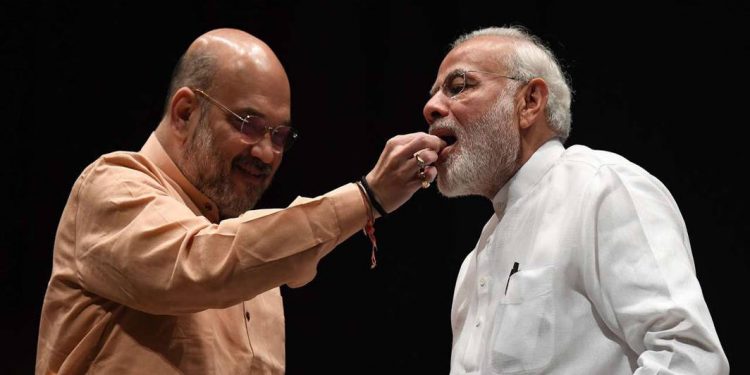 PM Narendra and Home Minister Amit Shah. File pic