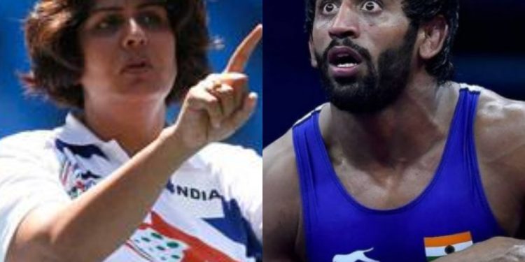 Deepa Malik and Bajrang Punia