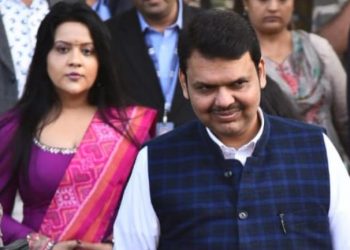 Devendra Fadnavis with wife Amruta. File pic