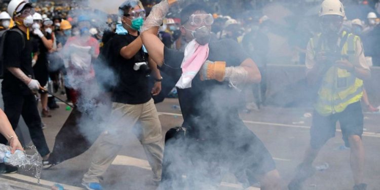 Demonstrators have formed special ‘units’ in charge of tackling tear gas, which leap into action as soon as a canister is fired.