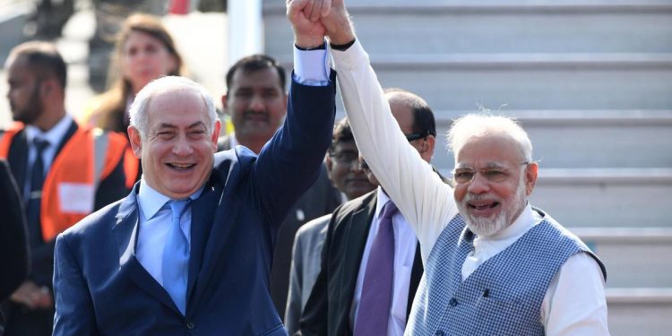 Narendra Modi and Benjamin Netanyahu. File pic