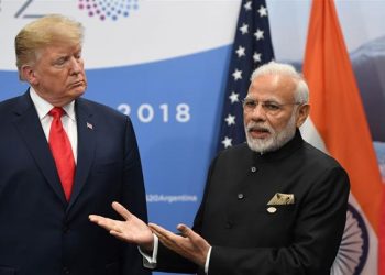 Prime Minister Narendra Modi with US President Donald Trump. File pic