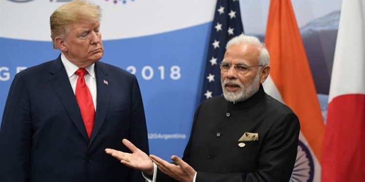 Prime Minister Narendra Modi with US President Donald Trump. File pic