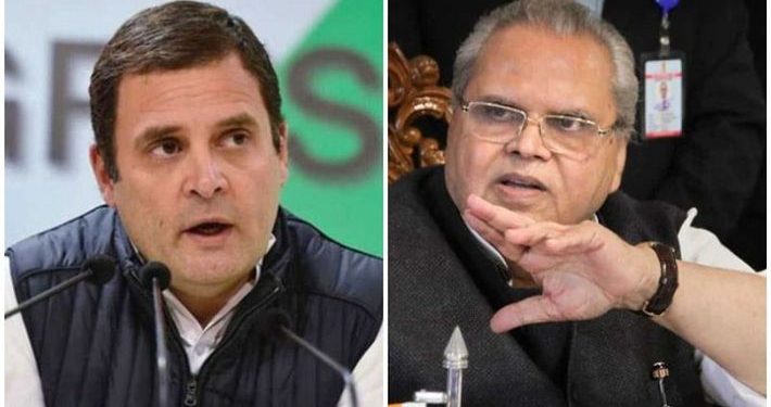 Rahul Gandhi (L) and Satya Pal Malik