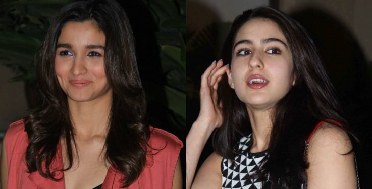 Alia Bhatt (L) and Sara Ali Khan