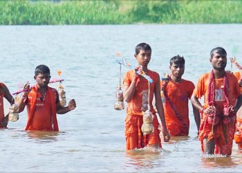 Shravan month-Bol Bam Yatra to Shiva templ-Mahanadi Gadagadiaghata-