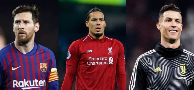 (From Left): Lionel Messi, Virgil Van Dijk and Cristiano Ronaldo